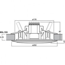 Reproduktor do podhľadu IP65 pre bazen a saunu MON-EDL-155